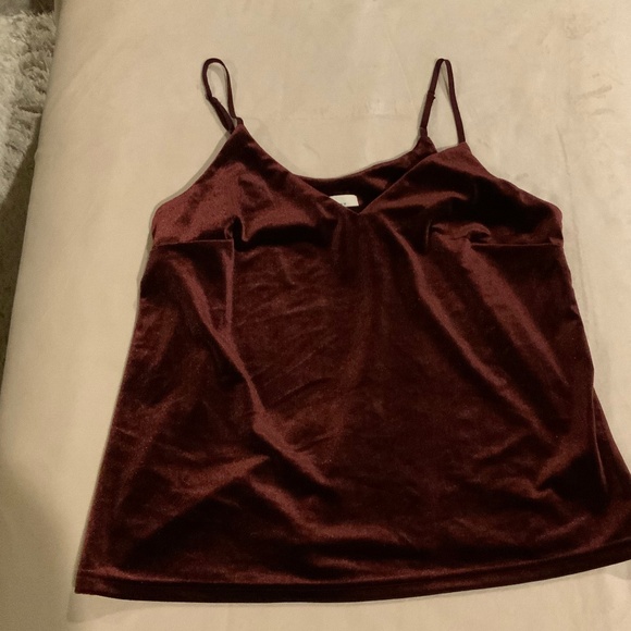 A New Day Maroon Velvet Cami Adjustable Straps Sz M Women’s - Picture 6 of 6